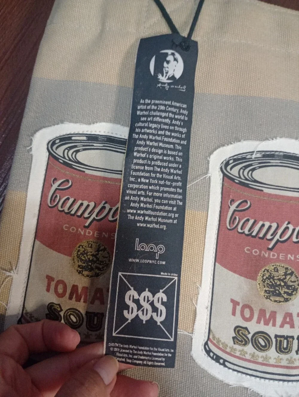 Andy Warhol Campbell's Soup Tote With Coin Purse And Rejection Letter
